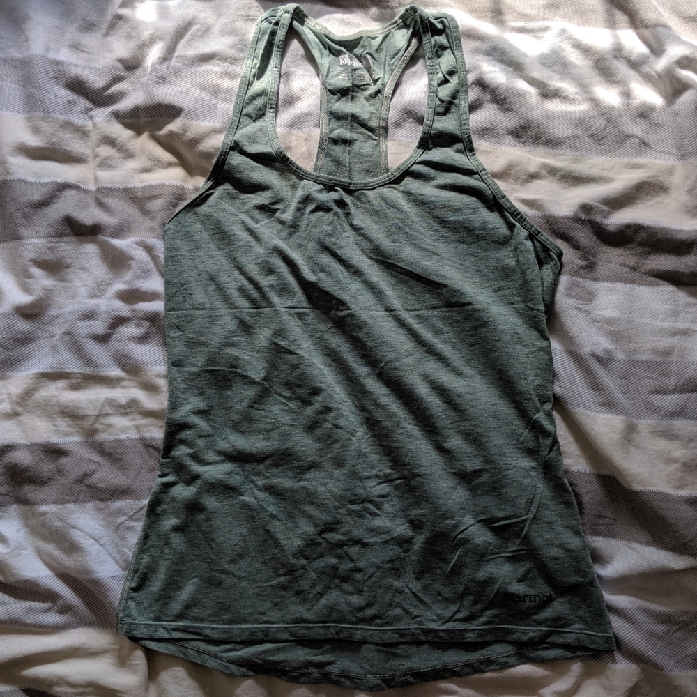Women's Marmot Athletic Green Tank Top